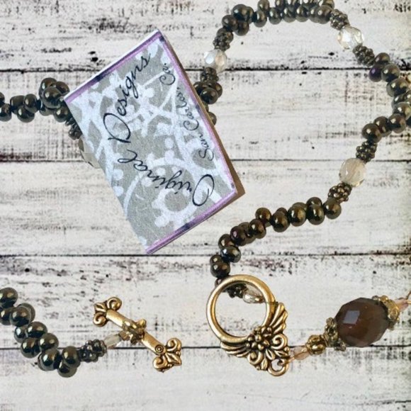 Necklace Bronze Beads by Original Designs REVERSIBLE with Pendant New - Picture 1 of 15